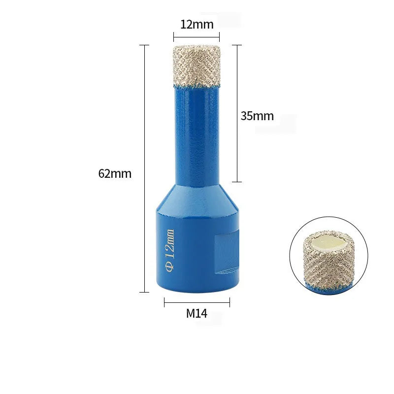 JUSTINLAU Dry Diamond Drilling Core Ceramic Tile Hole Saw Cutter Granite Marble Drill Bits Tiles Crowns with M14 Thread Opener Oasis Select 12mm