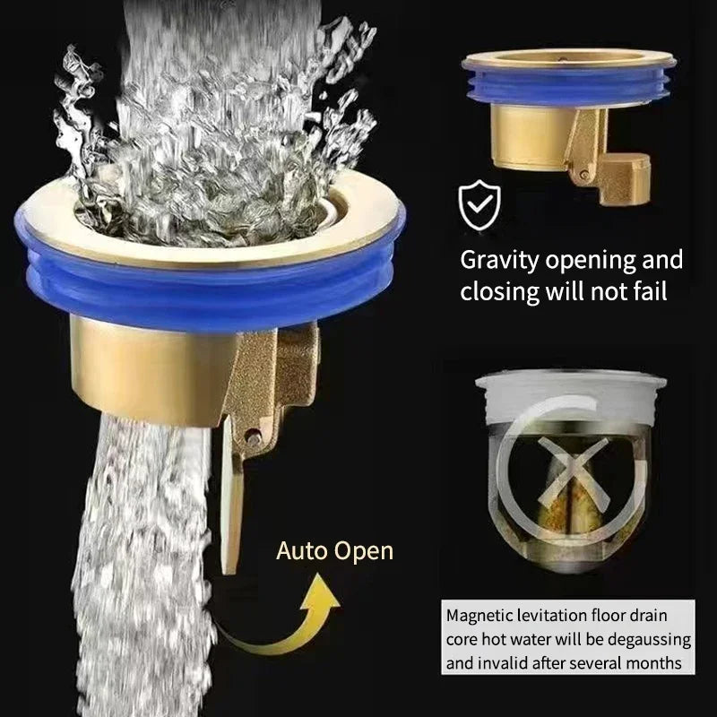 All-copper Floor Drain Core Floor Shower Drain Stopper Insectproof Anti-odor Deodorization Toilet Kitchen Bathroom Toilet Sewer Oasis Select