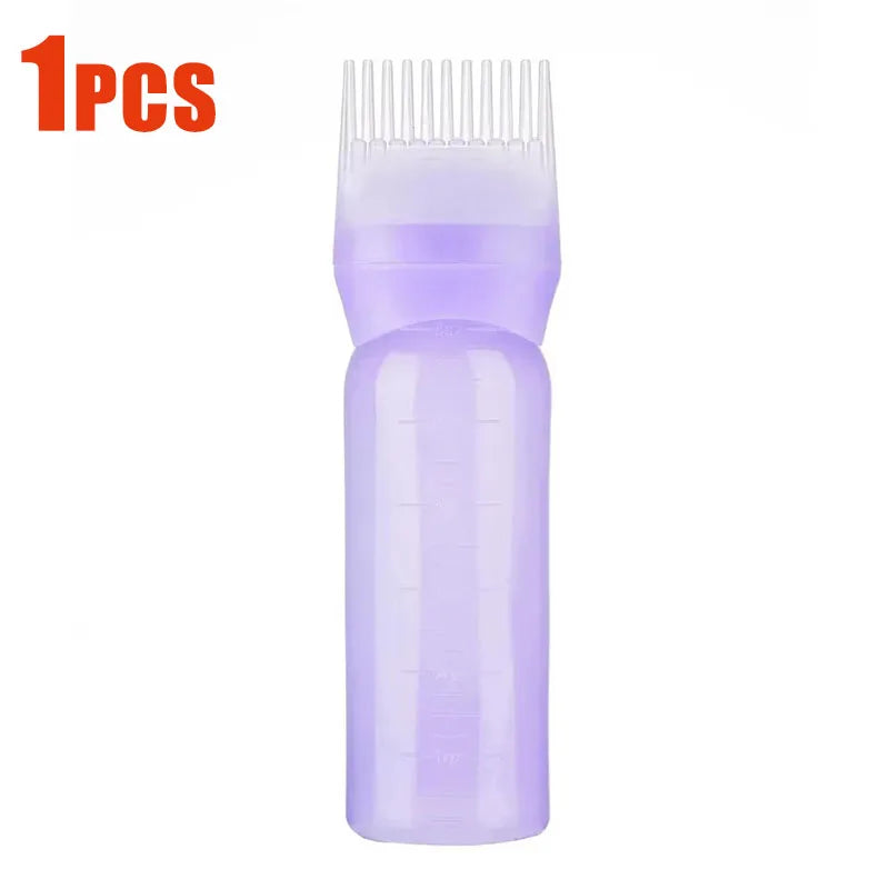 1/2/3Pcs Multicolor Plastic Hair Dye Refillable Bottle Applicator Comb Dispensing Salon Hair Coloring Hairdressing Styling Tool Oasis Select Purple