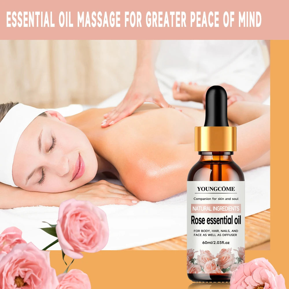 Natural Rose Essential Oil – Hair, Face & Body Moisturizer Rose Essential Oil Oasis Select