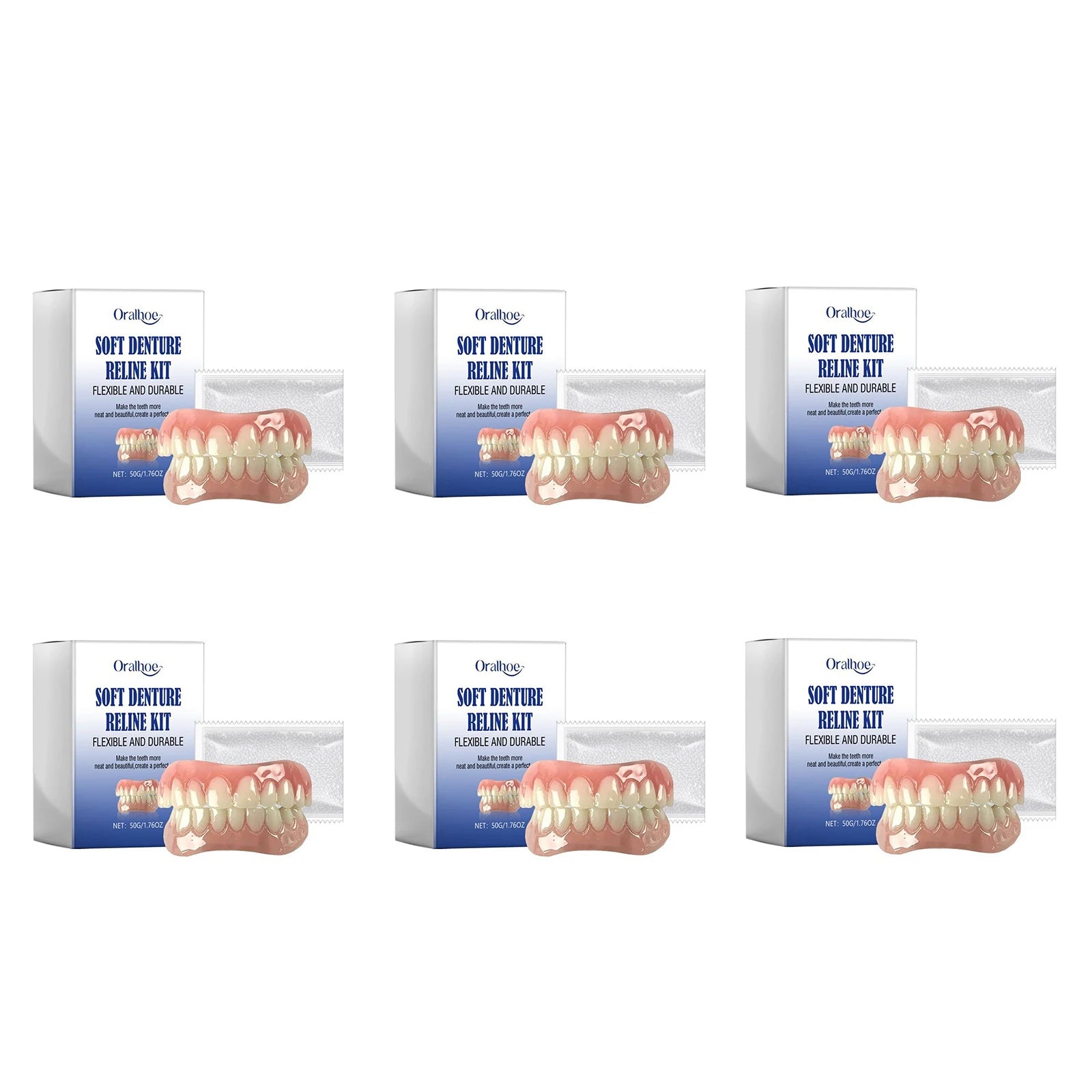 Oralhoe Soft Denture Reline Kit – Temporary Cosmetic Braces Temporary Dental Kit Oasis Select 6sets boxed