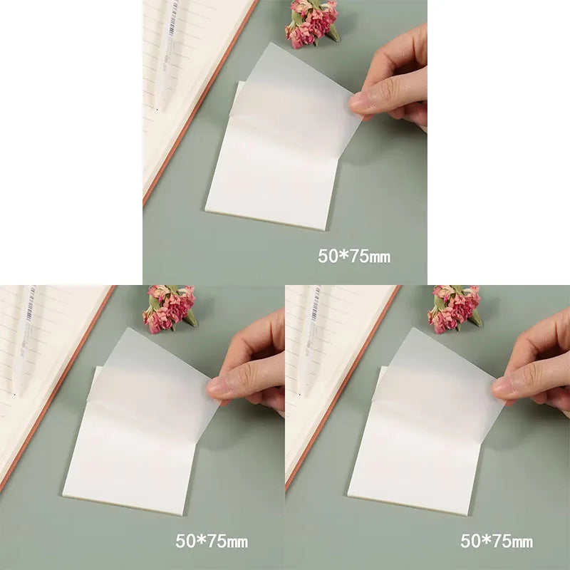 50-250Sheets Transparent Waterproof Posted It Sticky Note Pads Notepads Posits for School Stationery Office Supplies Oasis Select Small-150 sheets
