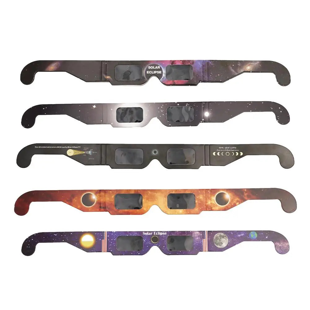 5-Pack Solar Eclipse Glasses – Safe Anti-UV Viewing, Adults & Kids