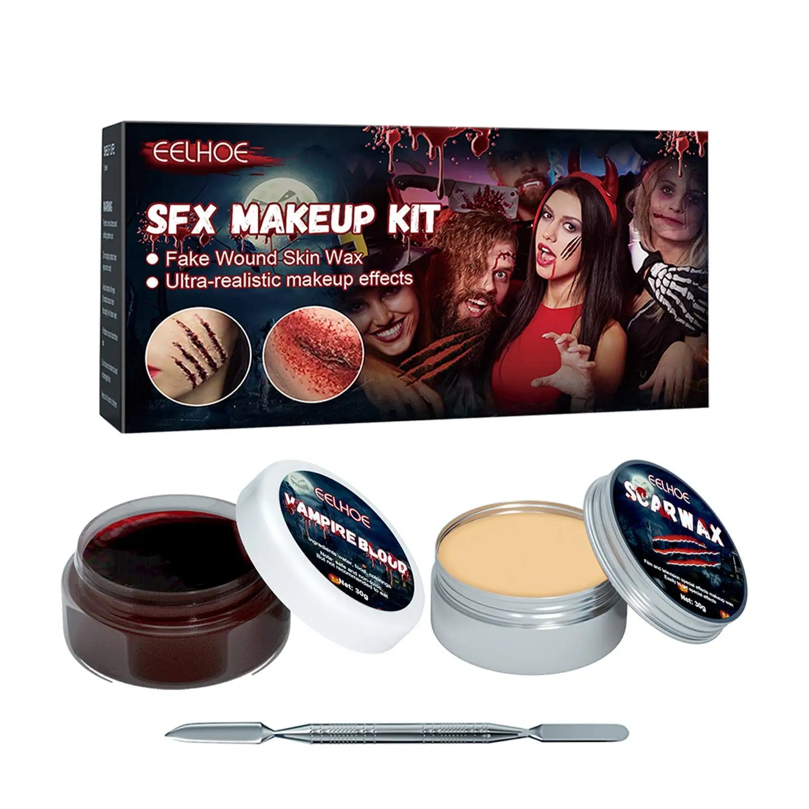 Halloween Scar Wax & Fake Blood Special Effects Makeup Kit Special Effects Makeup Oasis Select