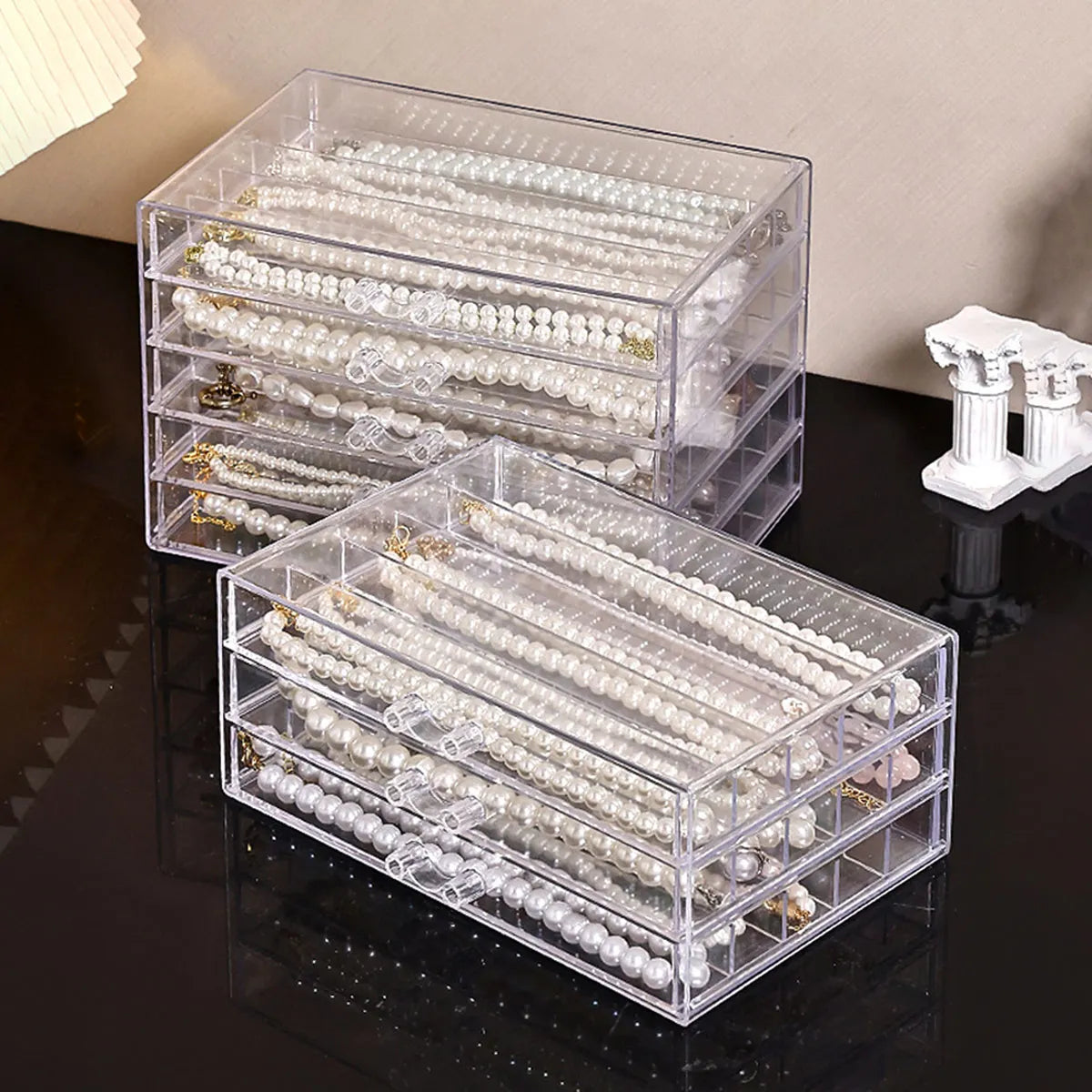 1pc Transparent Necklace Storage Box, Jewelry Tray, Necklace Display Cabinet, Suitable Jewelry Storage Drawer for Women Oasis Select