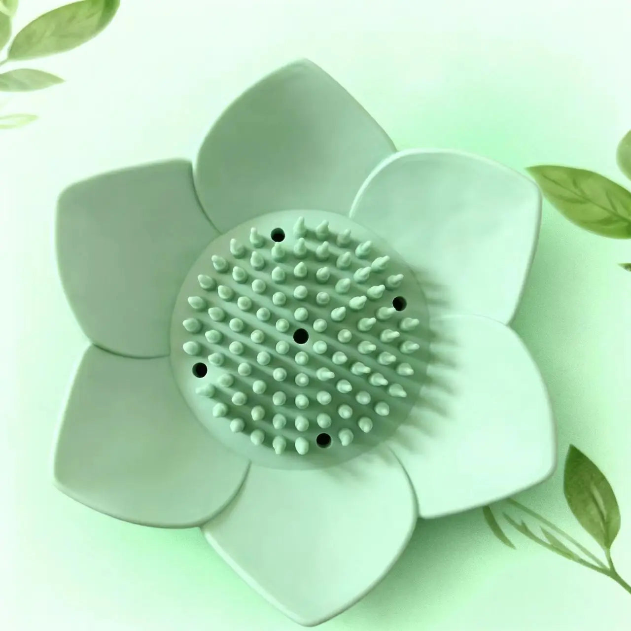 Lotus Silicone Soap Dish with Drainage | Eco-Friendly Holder