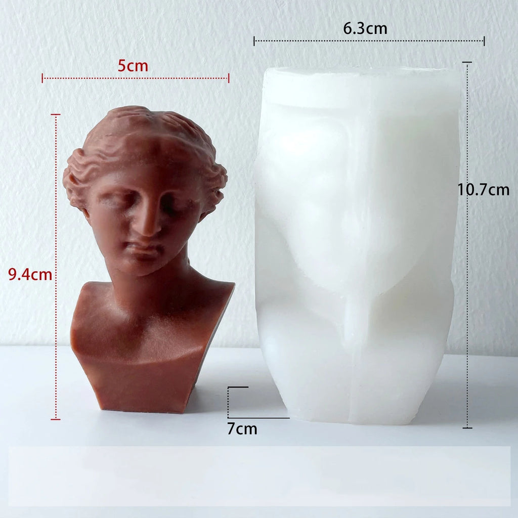 David Shape Silicone Scented Candle Mold DIY 3D Portrait Resin Mould Human Body Gypsum Making Tool Craft Gifts Home Decor Oasis Select F075