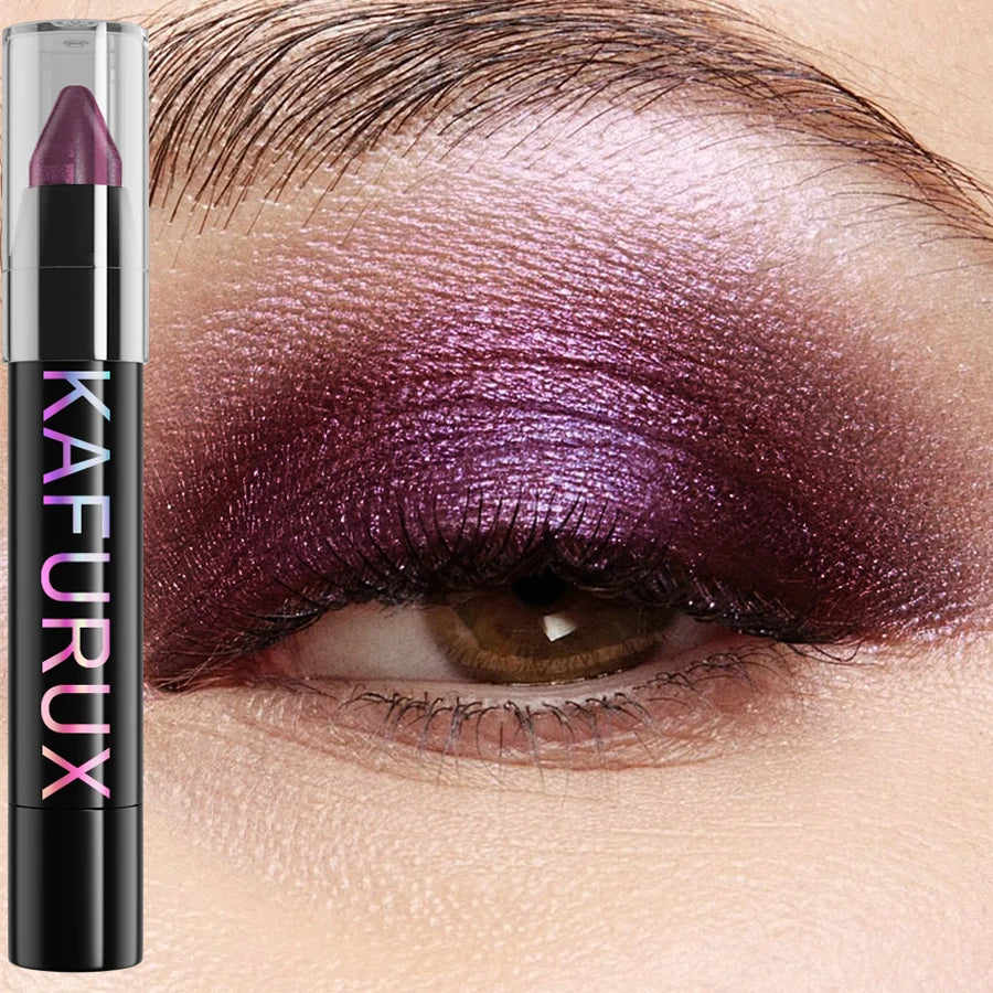KAFURUX 25-Color Glitter Eyeshadow Pencil – Waterproof & Matte