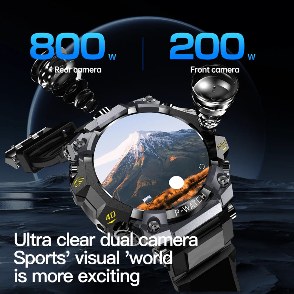 3+32G Smart Watches 800W+200W Dual Camera 4G Video Call Men Smartwatch Waterproof AMOLED GPS WIFI Multi Sport Mode APP Download Oasis Select