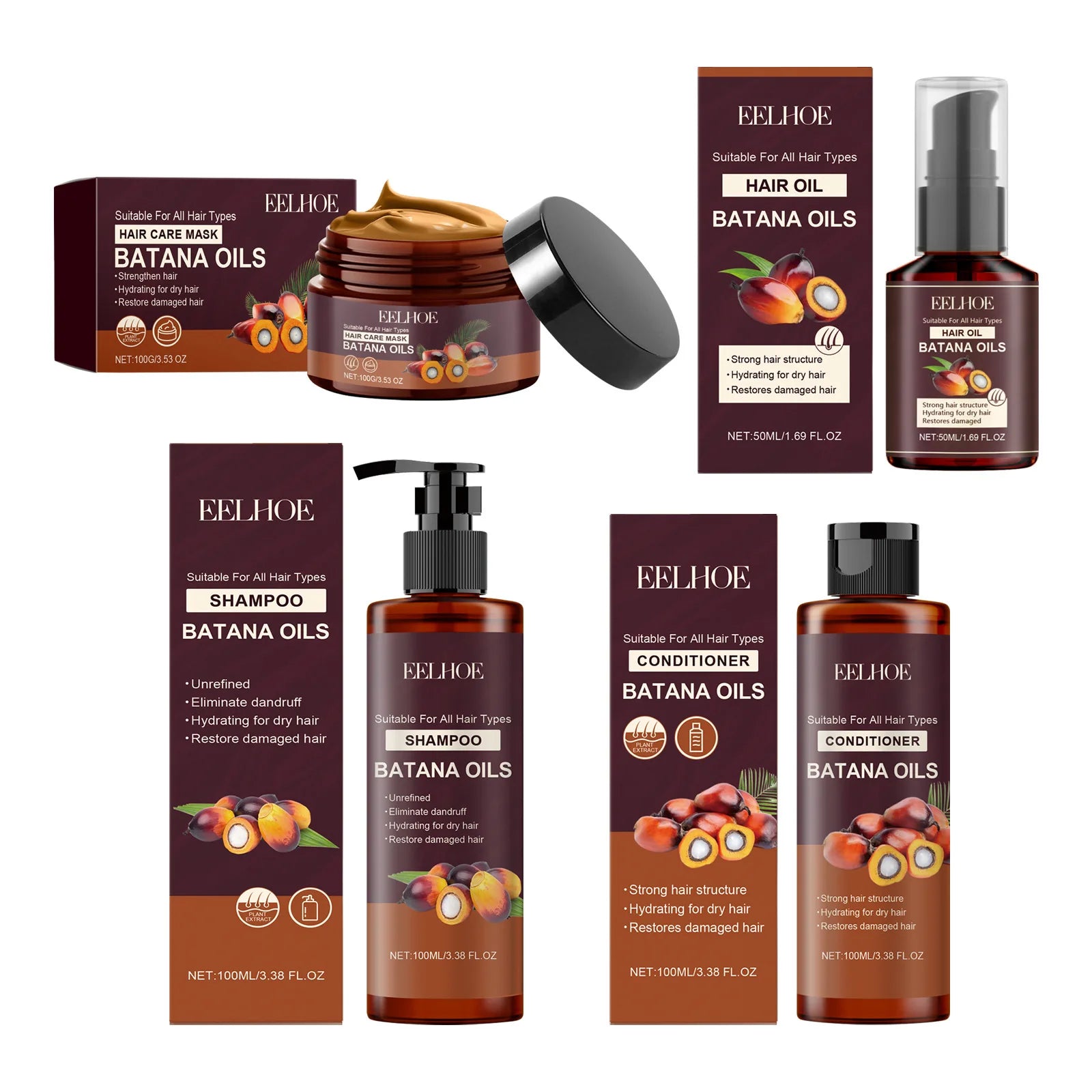 EELHOE Batana Oil Hair Care Set – Nourish & Strengthen Hair Hair Care Set Oasis Select
