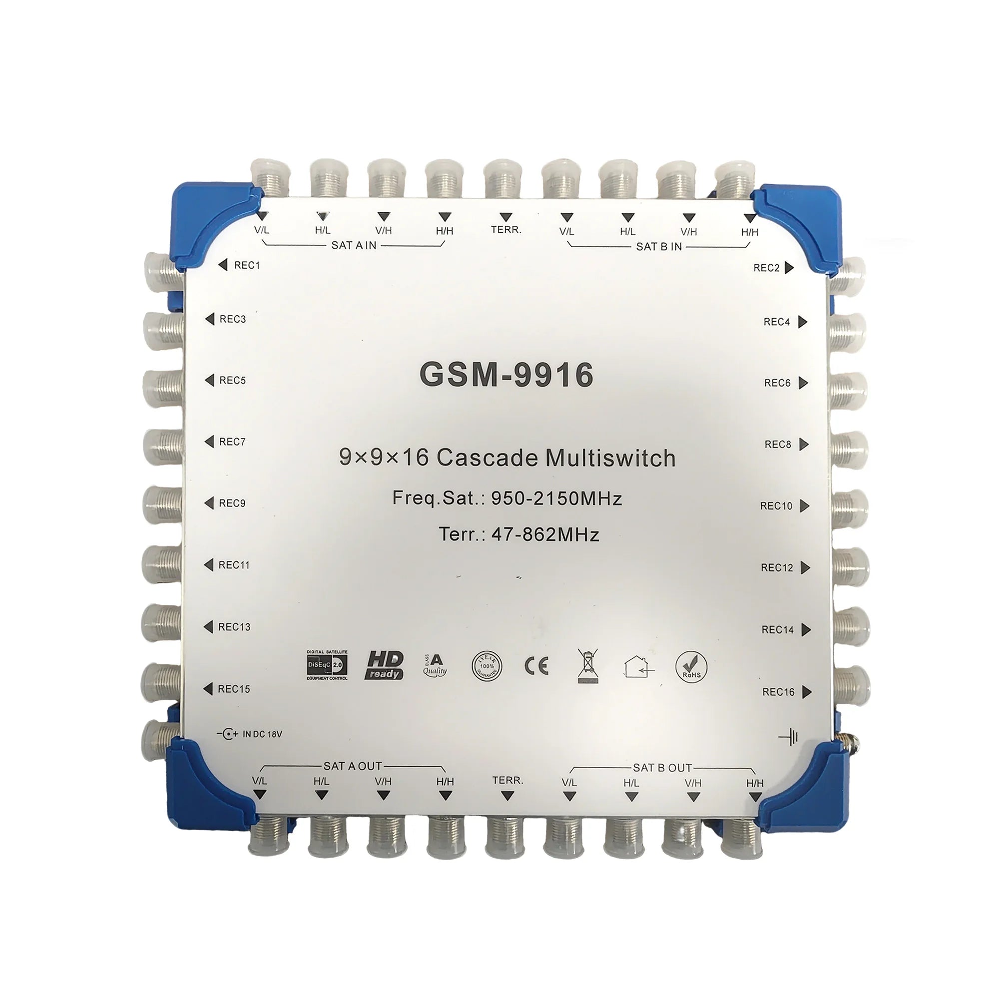 5/9-in-16-out satellite signal multi-channel switching switch cascade multi in multi out 13V 18V 22K Diseqc signal distributor Oasis Select