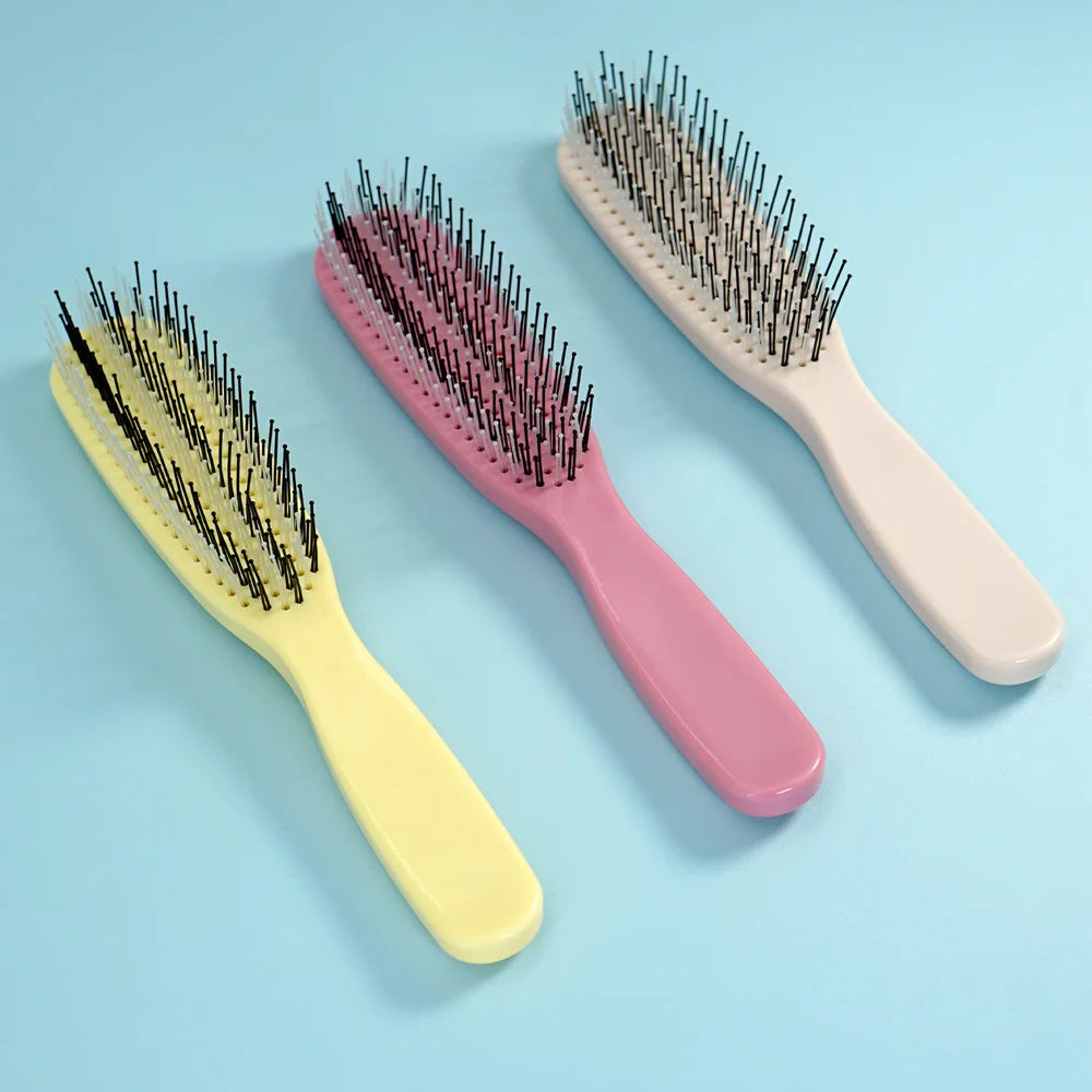 Multicolor Plastic Hair Brushes Set Gentle Detangling Styling All Hair Types Daily Use Smooth Combing Experience for Home Travel Oasis Select