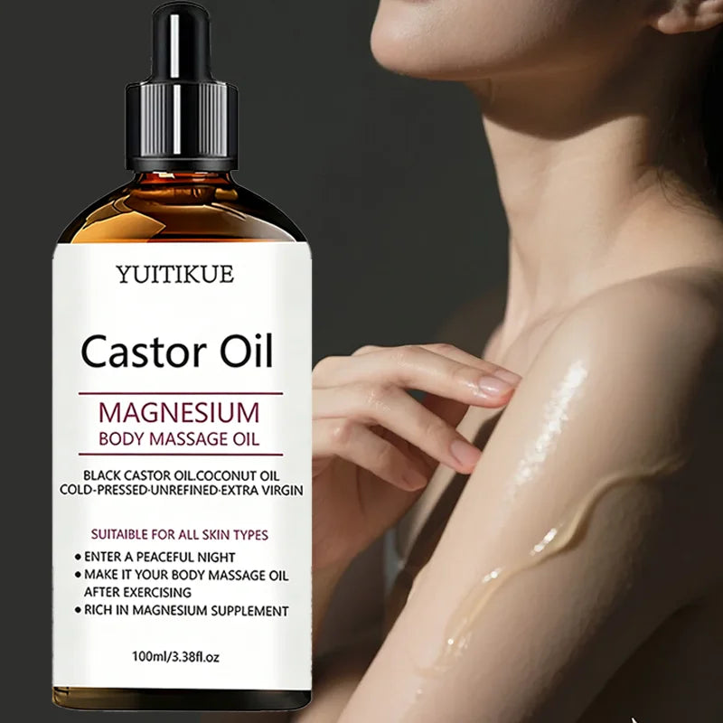 YUITIKUE Castor Oil Magnesium Massage Oil – Non-Sticky 100ml