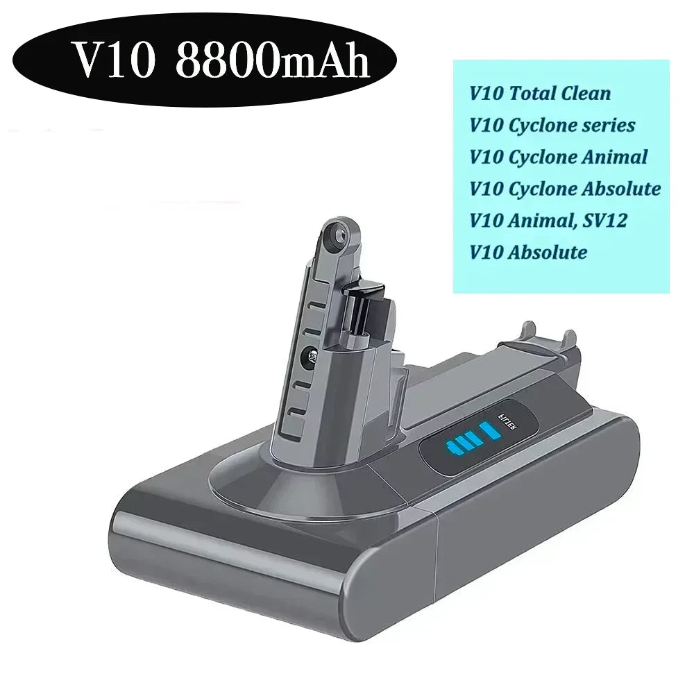 Vacuum Cleaner Rechargeable Li-ion Battery for Dyson V6 V7 V8 Series SV07 SV09 SV10 DC58 DC31 Absolute Fluffy Animal Pro Bateria Oasis Select v10 8800mAh