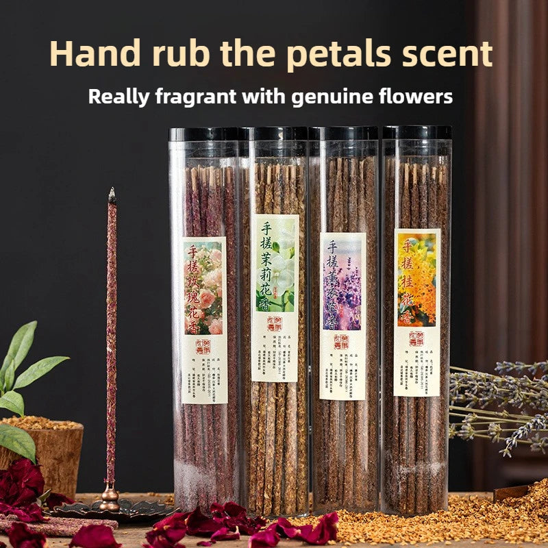 1 Box 40pcs Natural Handmade Rose Incense Sticks Organic Lavender, Jasmine, Osmanthus Home Fragrance Stick Incenses Oasis Select