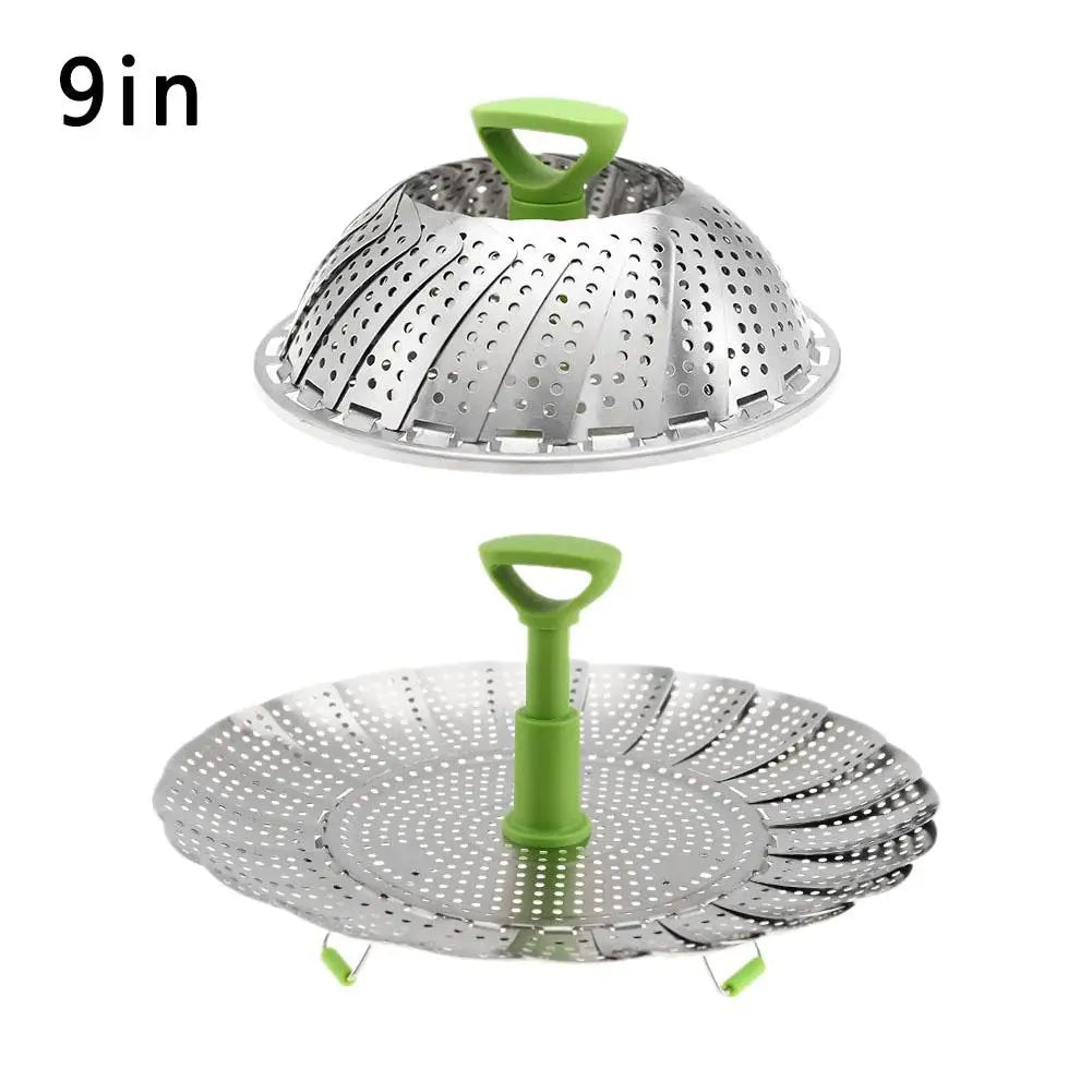 Stainless Steel Folding Steamer Basket Set – 9 & 11 Inch Steamer Basket Set Oasis Select 9inch