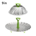 Stainless Steel Folding Steamer Basket Set – 9 & 11 Inch Steamer Basket Set Oasis Select 9inch