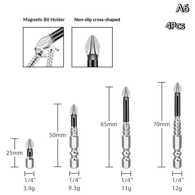 K5 Strong Magnetic Screwdriver High Hardness Bits Set Anti-Slip S2 Standard Non-slip Cross Head Electric Screwdriver Set Oasis Select A6
