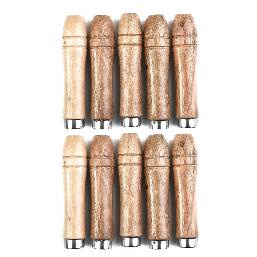 10-Pack Wooden File Handles with Metal Collar – 90mm File Handle Set Oasis Select 10pcs