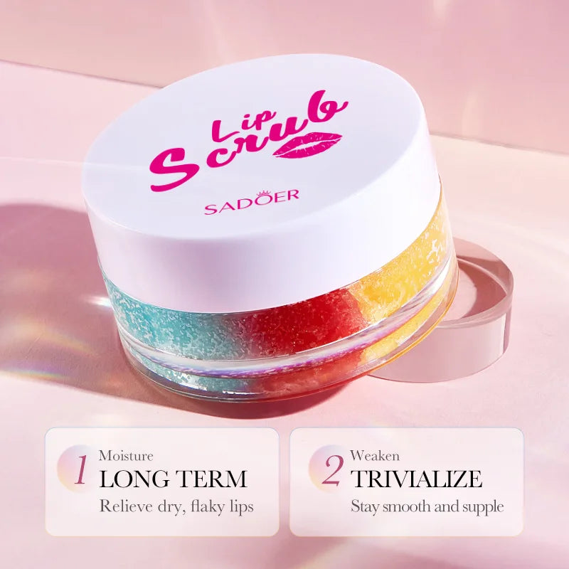 SADOER 3-Color Lip Scrub Cream – Moisturizing & Plumping Balm Lip Scrub Balm Oasis Select