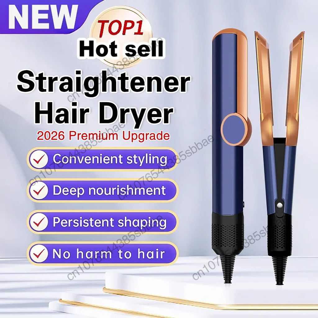2-in-1 Negative Ion Hair Dryer Multi-Function Straightener Long-Lasting Styling Tool Straightener for Wet or Dry Hair Oasis Select