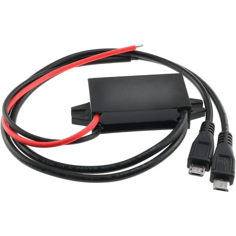 Converter Module 12V To 5V 3A 15W Regulator Step Down Car Power Converter With Double Micro-USB Cable DC To DC Buck Converter Oasis Select