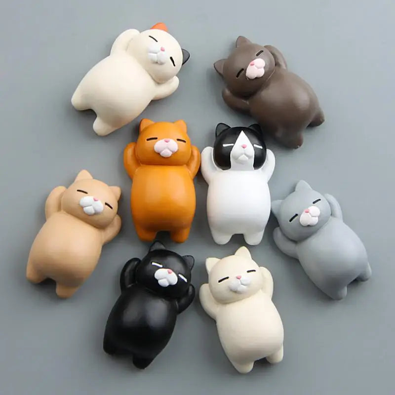 Cartoon Cat 3D Magnetic Fridge Magnet Creative Decorative Kitchen Home Decoration Sticky Note Holder Oasis Select