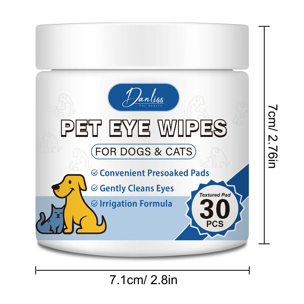 30-Pack Pet Eye Cleaning Wipes – Tear Stain Remover Dogs & Cats Pet Grooming Wipes Oasis Select