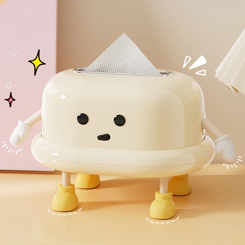 Creative Napkin Dispenser Tissue Case With Spring Structure Fashionable Napkin Dispenser Bathroom Paper Towel Stand Elegant Oasis Select Standing posture