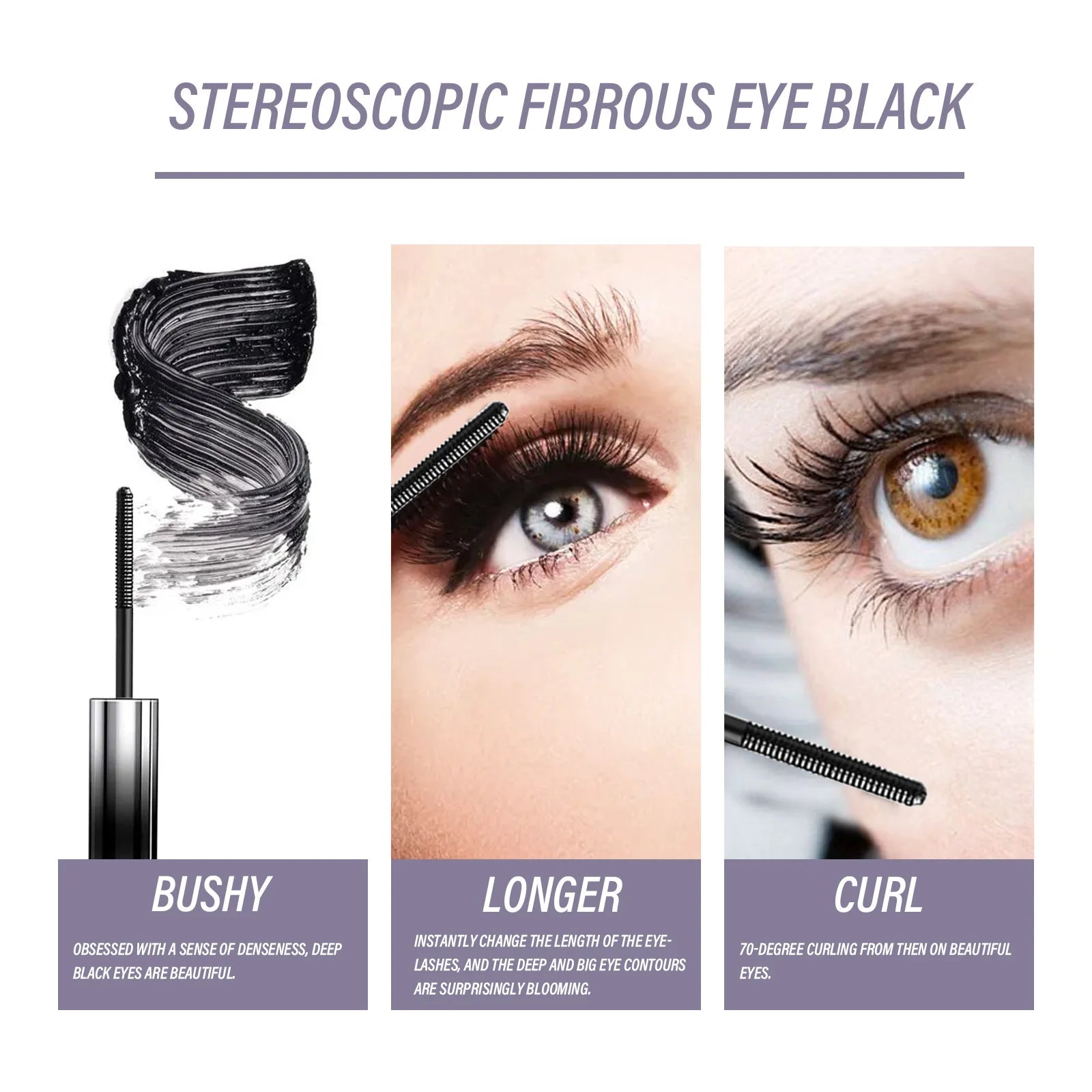 EELHOE Silk Fiber Mascara – Curling, Lengthening, Waterproof 4g Waterproof Mascara Oasis Select