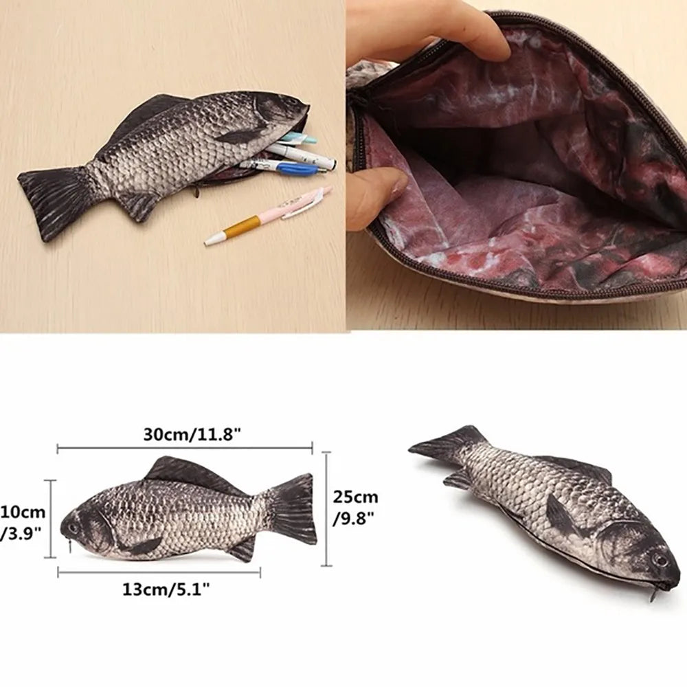 Realistic Fish Pencil Case – Carp Zipper Pen & Makeup Pouch Novelty Pencil Case Oasis Select