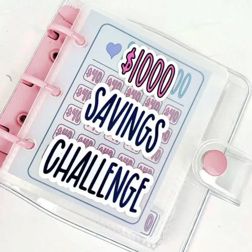 Creative Savings Challenge Binder with Envelope Durable Glossy PVC, Christmas Gift Money Saving Challenge Oasis Select