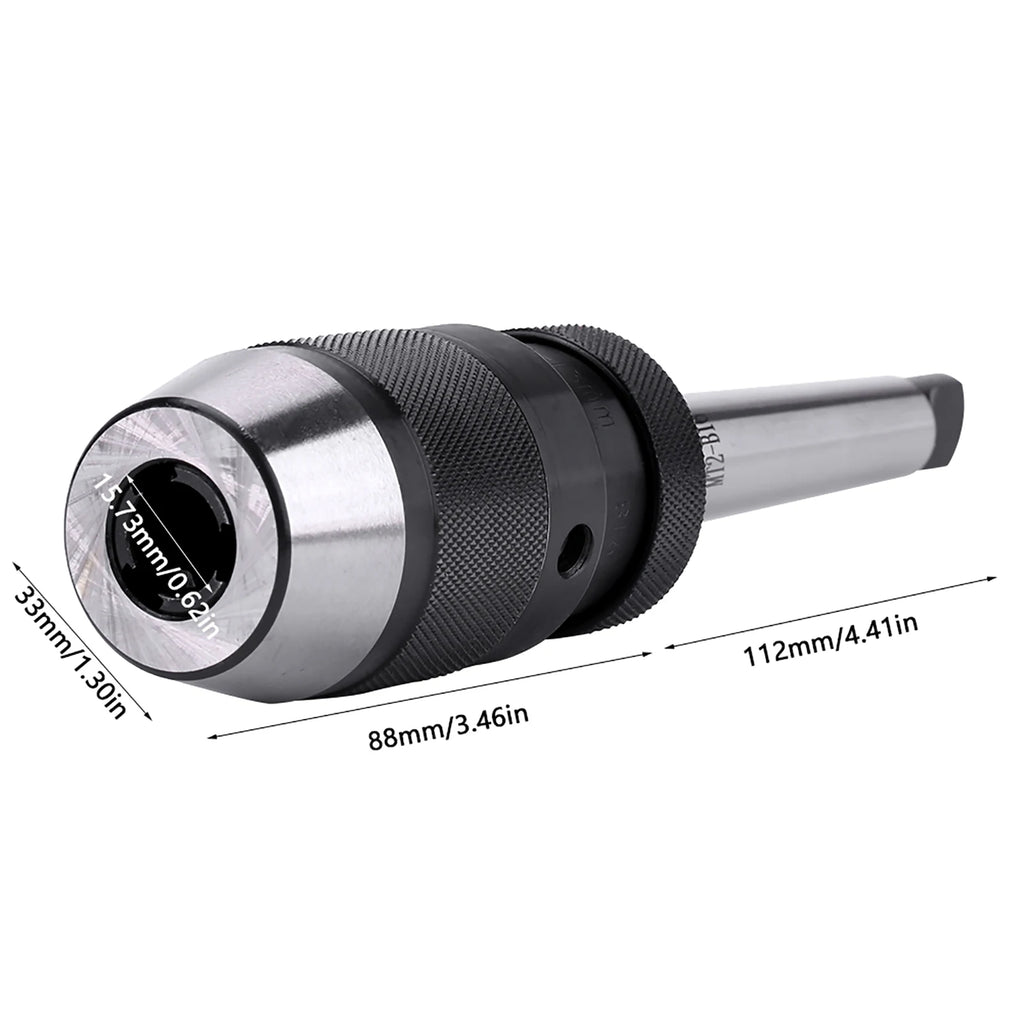 Self tightening Drill Chuck 113mm 1/2" Steel Selftightening Keyless Lathe Drill Chuck and MT2B16 Arbor Oasis Select