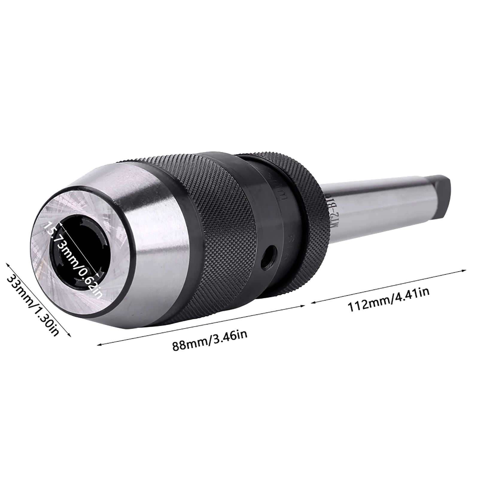 Self tightening Drill Chuck 113mm 1/2" Steel Selftightening Keyless Lathe Drill Chuck and MT2B16 Arbor Oasis Select