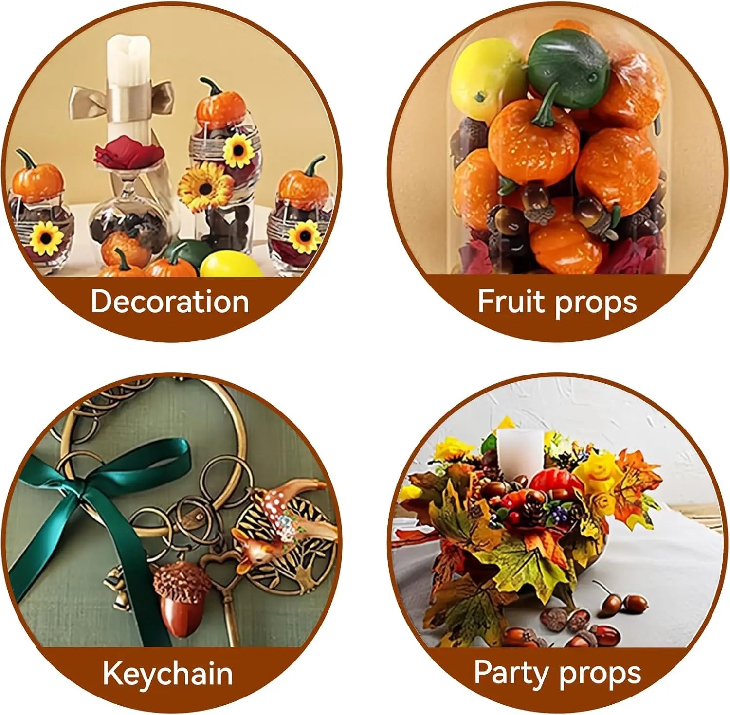 5/10 PCS Artificial Acorns with Caps Realistic Fake Acorns DIY Craft Fall Autumn Decor Table Centerpiece Woodland Props Oasis Select
