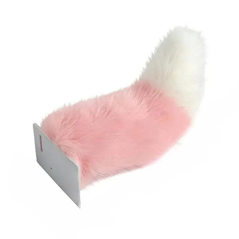 Sound Activated Remote Control Car Tail Moving Wiggling Plush Fox Tail for Vehicle Exterior Decoration Electric Accessory Oasis Select Pink