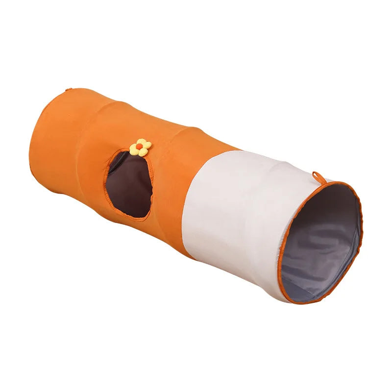 Multi-hole Cat Tunnel Toy Tumbling Dragon Cartoon Straight Tube Foldable Cat and Dog Self-entertainment Channel Easy To Store Oasis Select