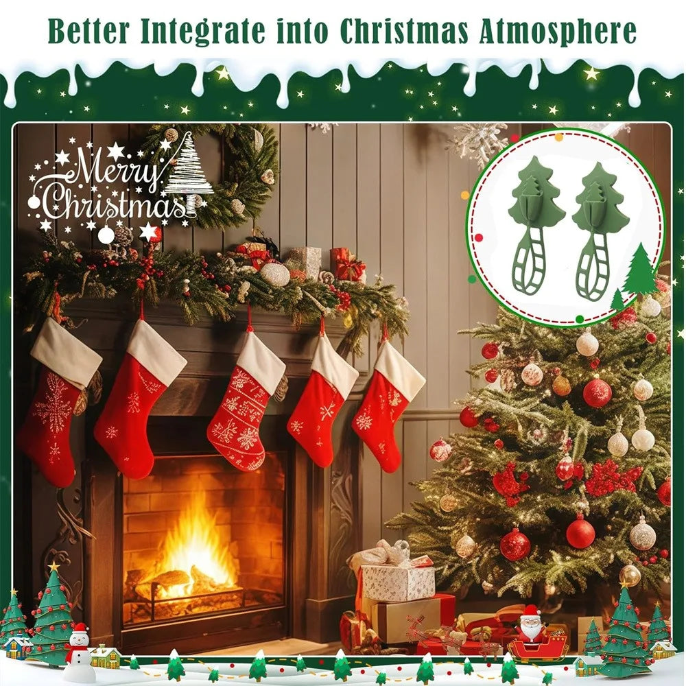 Garland Ties Faux Pine Needles Silicone Holder Decorative Adhesive Christmas Garland Ties For Banister Outdoor Stocking Oasis Select