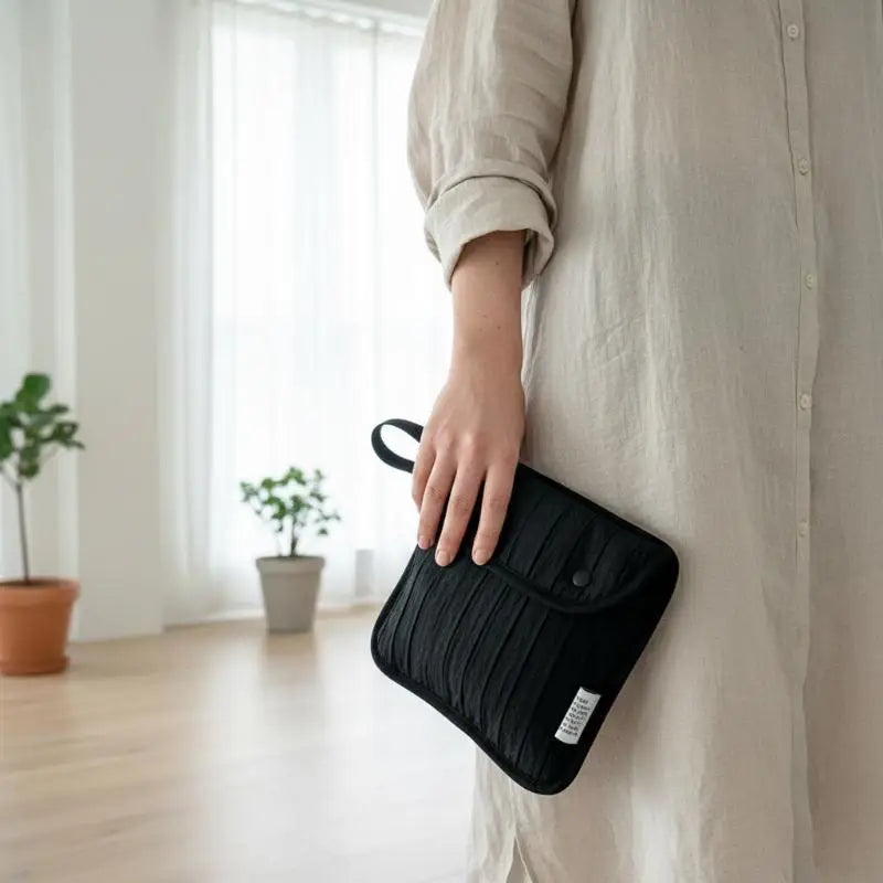 Minimalist Quilted Nylon Mini Bag Portable Small Handbag With Handle Snap Button Closure Casual Pouch For Daily Commute Travel Oasis Select