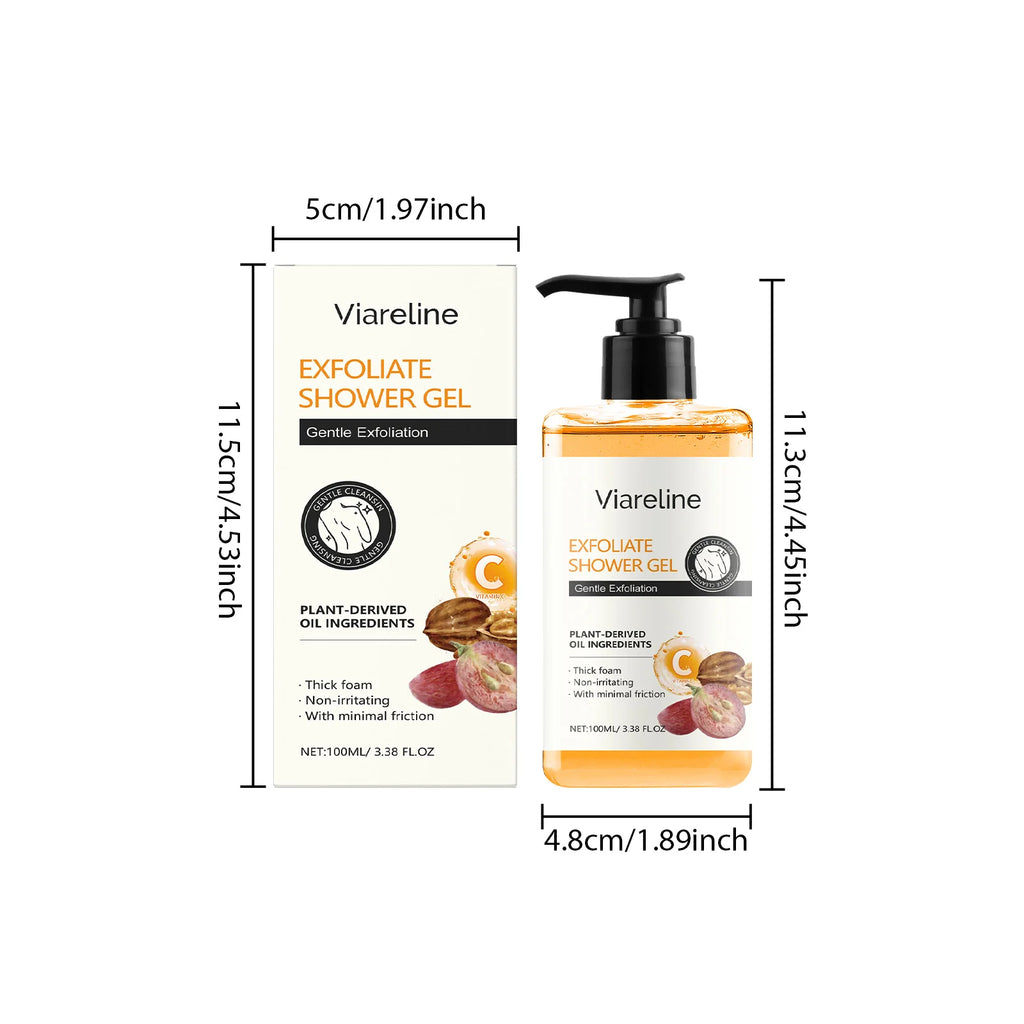 100ML Body Shower Gel Gentle Exfoliating Cleaning Pore Dirts Remove Dead Skin Smoothing Improve Skin Texture Body Bathing Gel Oasis Select