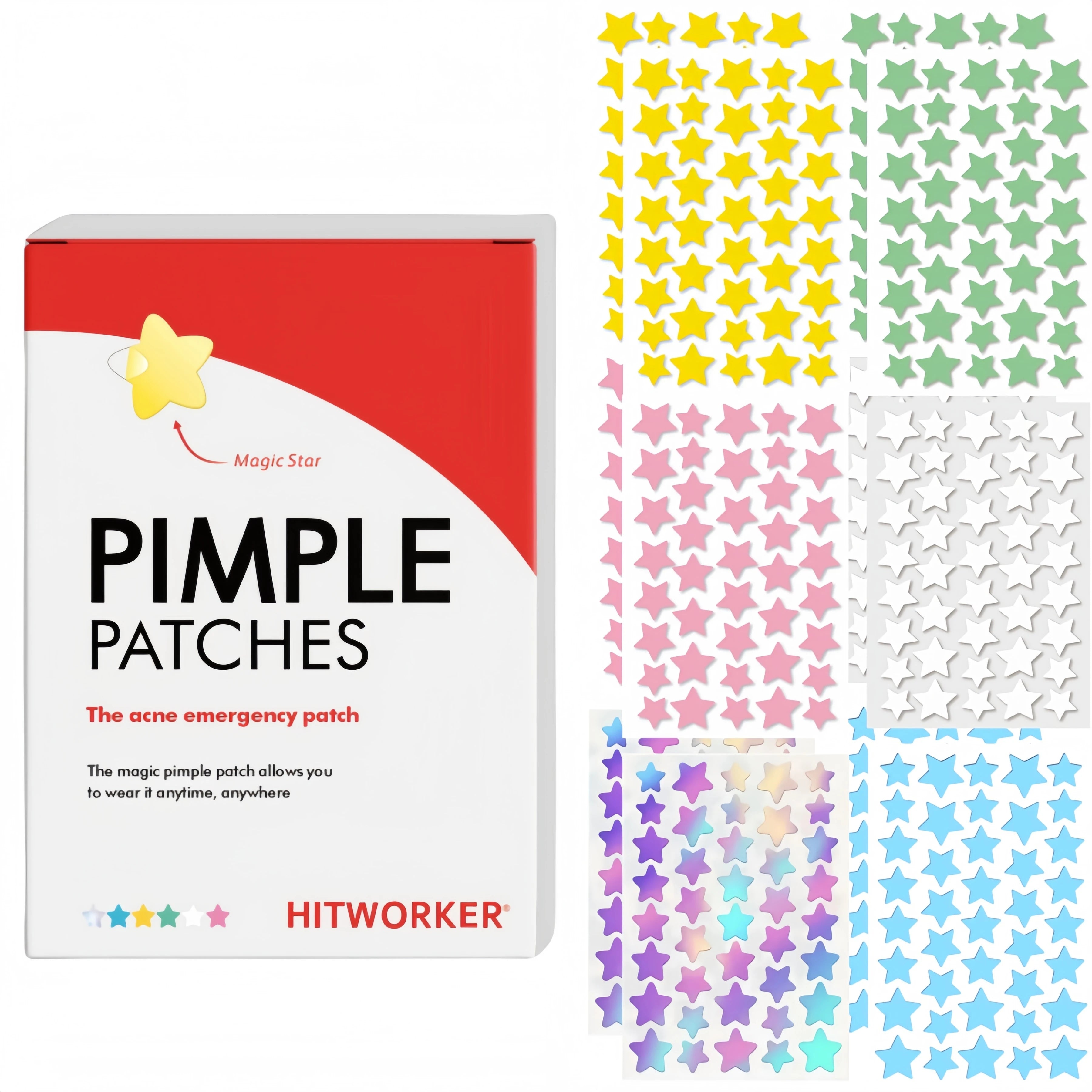 Star shaped hydrocolloid acne patch 240/480 tablets/box, non irritating absorption acne patch, effectively removes secretions Oasis Select