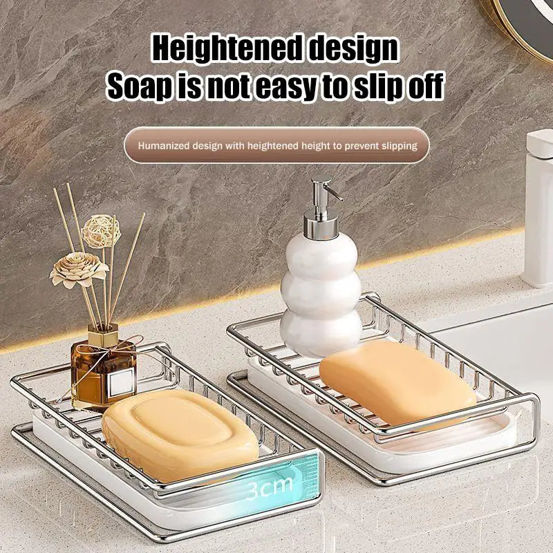 Stainless Steel Soap Rack Kitchen Bathroom Sink Shelf W Drainage Tray Rust-resistant Saver Basket For Kitchen Bathroom Accessory Oasis Select