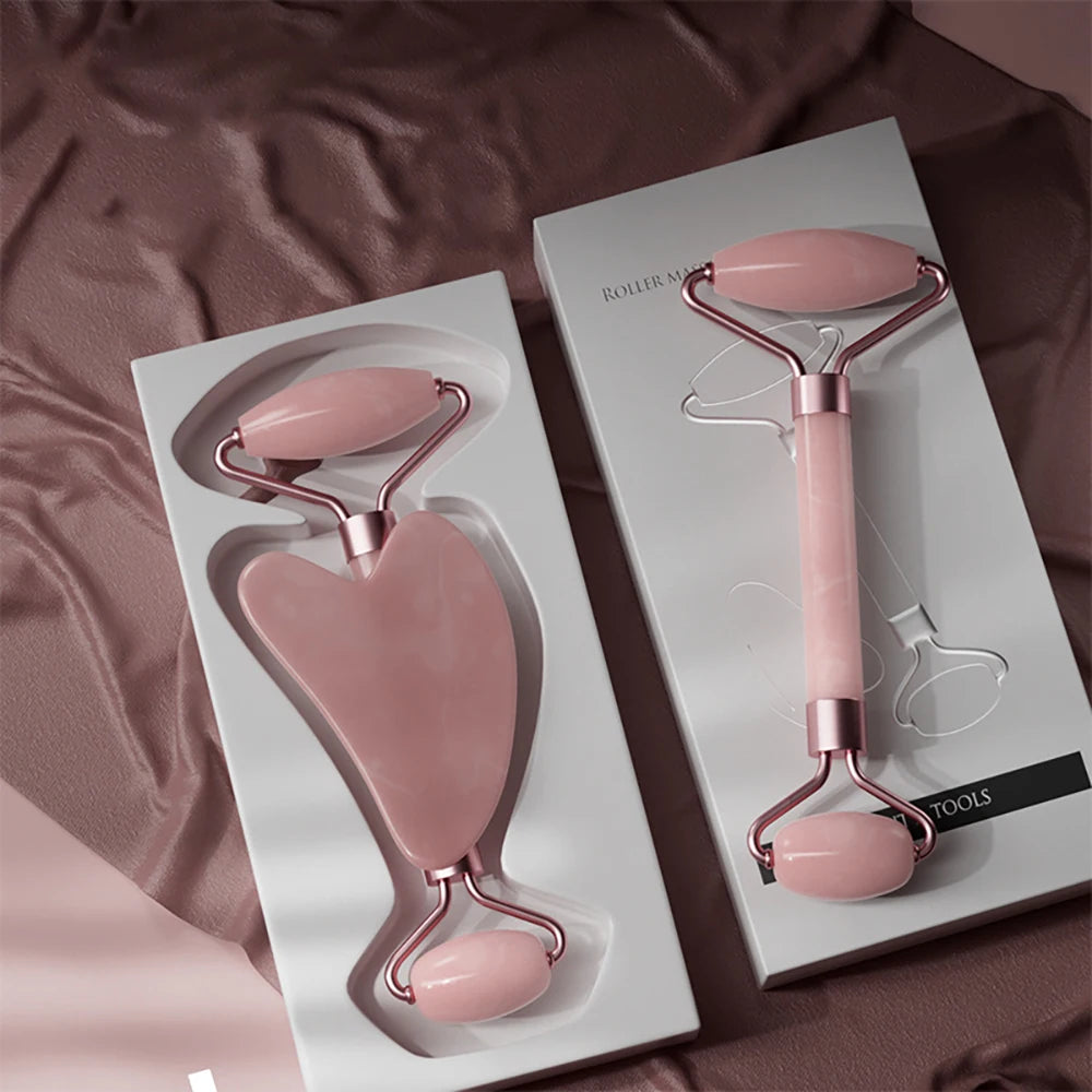 Facial Massage Roller & Gua Sha Scraping Tool Set – 2 Pcs Facial Massage Tool Set Oasis Select