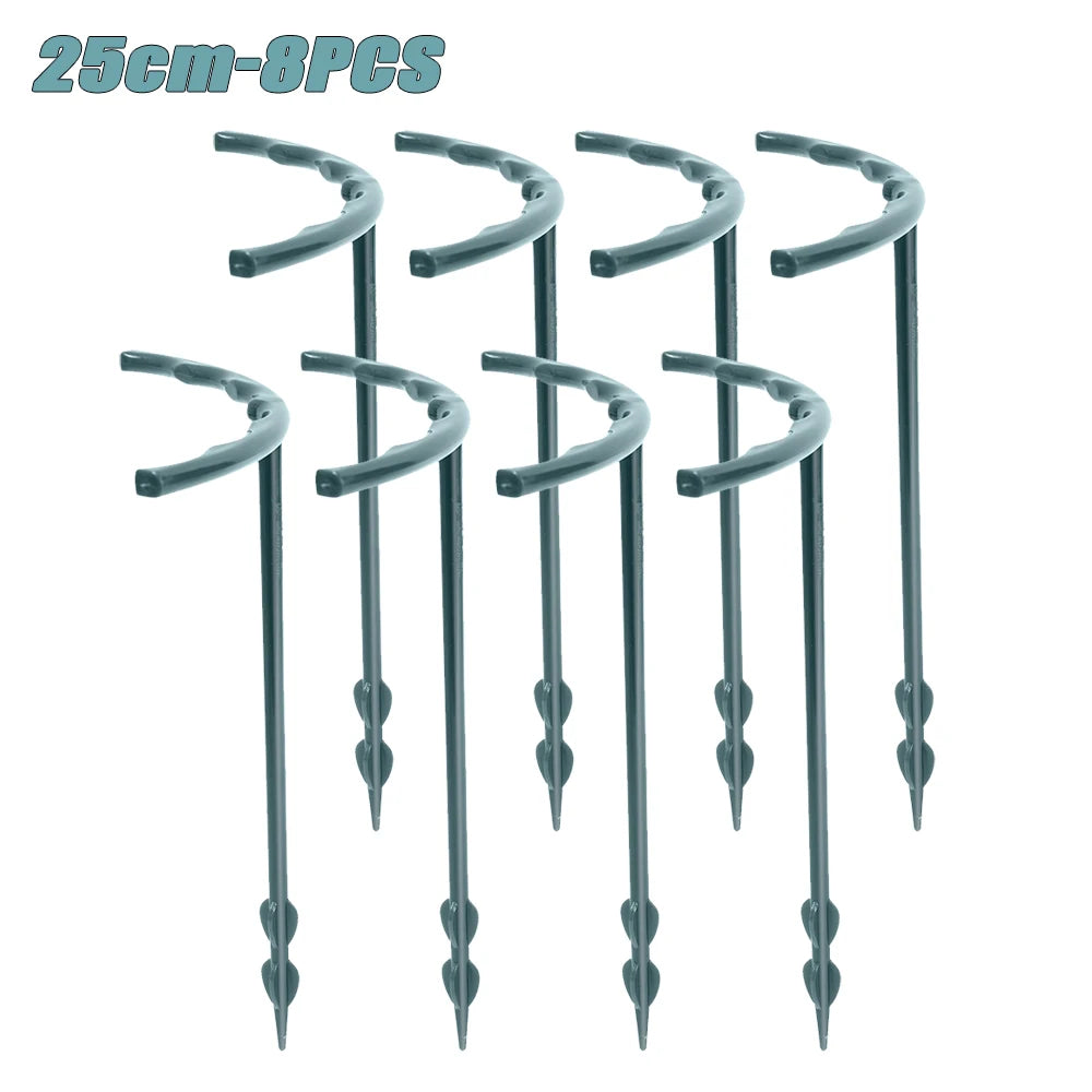 1-28PC Greenhouse Plant Support Stakes Semi Circle Hoops for Indoor Outdoor Flowers Vine Trellis and Garden Bed Plant Protection Oasis Select 25cm-8pcs As Shown