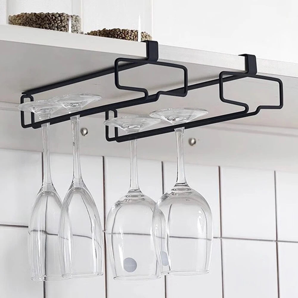Hanging Wine Glass Rack – Wall-Mounted Iron Stemware Holder