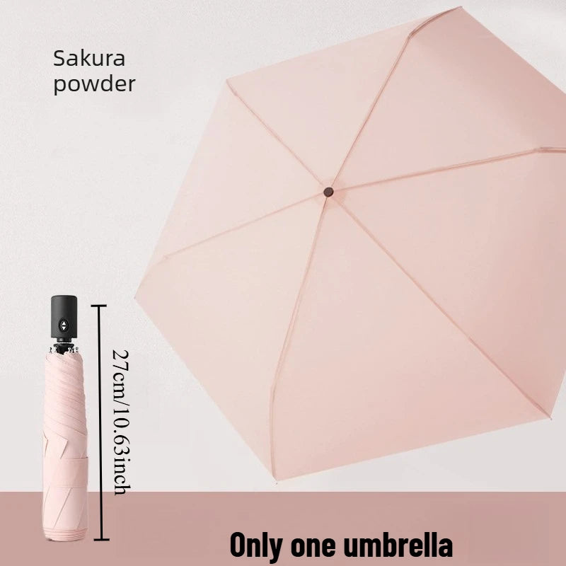 Automatic Ultra Light Umbrella Labor-saving Lazy Parasol Easy Fold & Quick Storage Compact Rain Gear for Travel Use Oasis Select Pink Aluminum 6K
