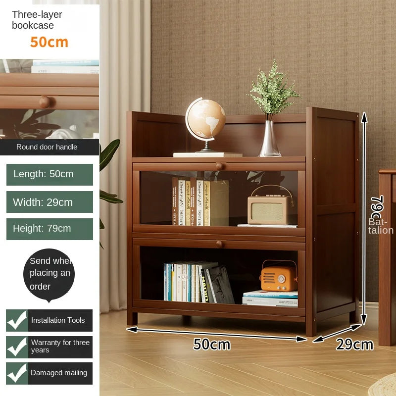 Bookshelf, bookcase, dust-proof floor-standing storage rack, household children and students storage rack with doors Oasis Select Three floors 50