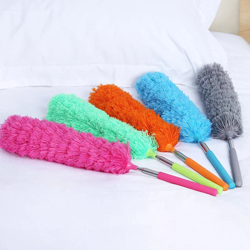 Retractable Duster Stainless Steel Long Handle Dusting Brush Car Household Cleaning Tools Microfiber Dust Brush Oasis Select