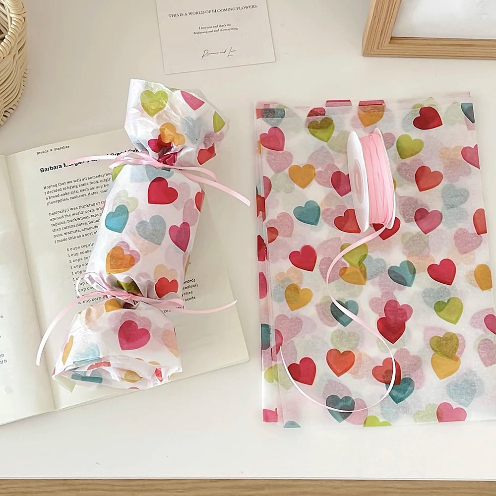 20pcs Colorful love tissue paper Gift wrapping paper 50x70cm Birthday party decorations DIY Baking lining wrappers Oasis Select