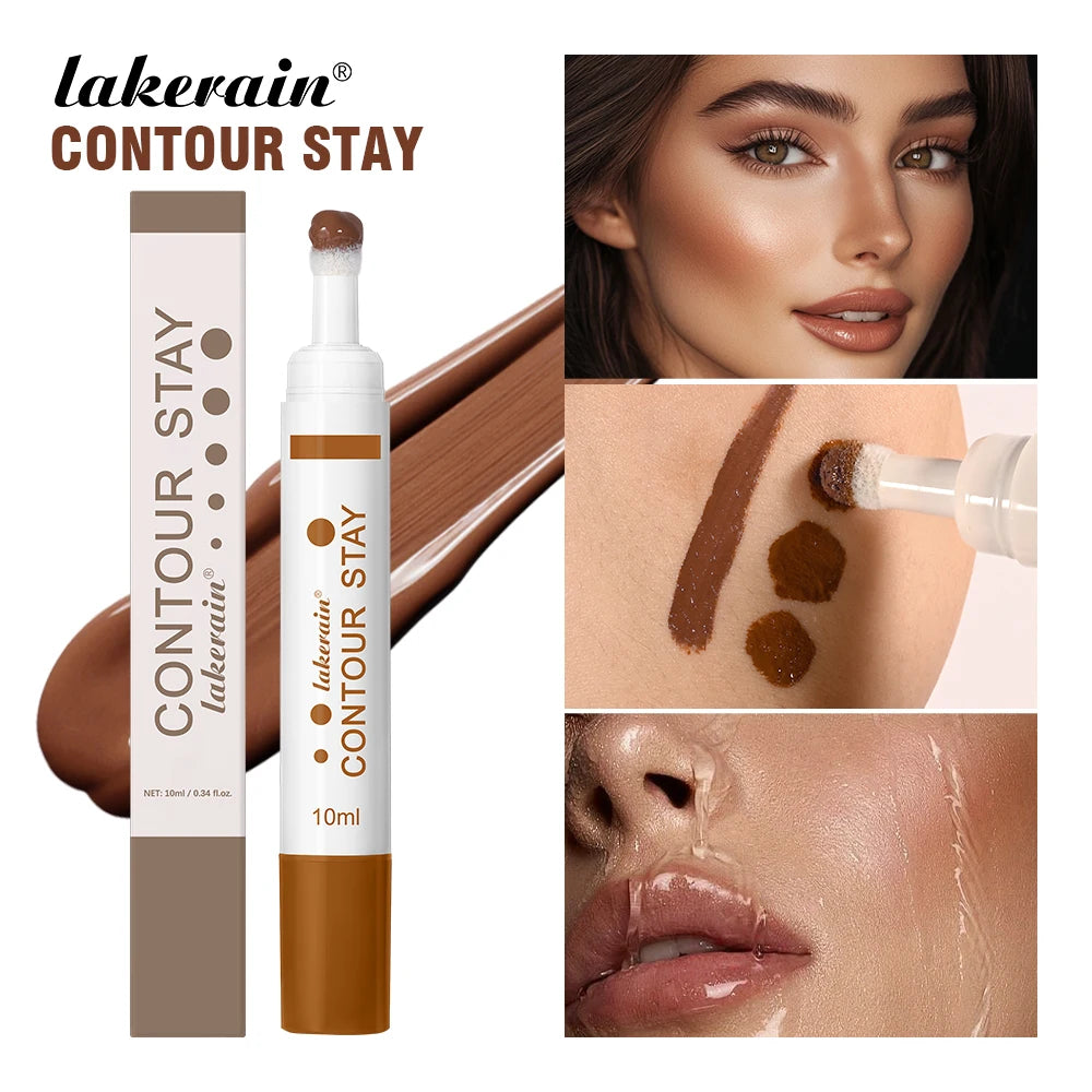6-colors Moisturizing Liquid Contour Stay Cream Bronzer Waterproof Lightweight 3D Concealer Nourishing Face Contour Makeup Oasis Select